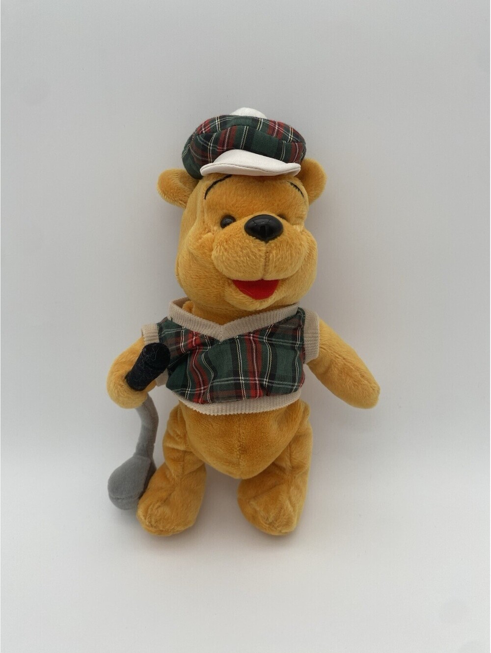 Walt Disney World 10" Golfer Pooh Bean Bag Stuffed Animal Plush - Vintage NWT